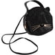 thumbnail image 1 of EeaseMX Bolso de mano pequeño y redondo de PU, estilo casual, con estampado de leopardo y orejas de gato, para niñas y mujeres (negro), 1 of 8