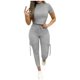 thumbnail image 1 of Tops Para Mujer, Elegante, Informal, Deportivo, Traje de Yoga, Blusa de Manga Corta, Top de Fitness Y Pantalones Odeerbi ODB159904, 1 of 6