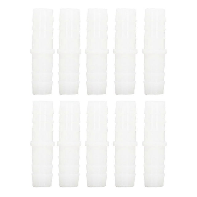 Pack of 10 plastic straight barbed fittings for pipes, 14-14 mm