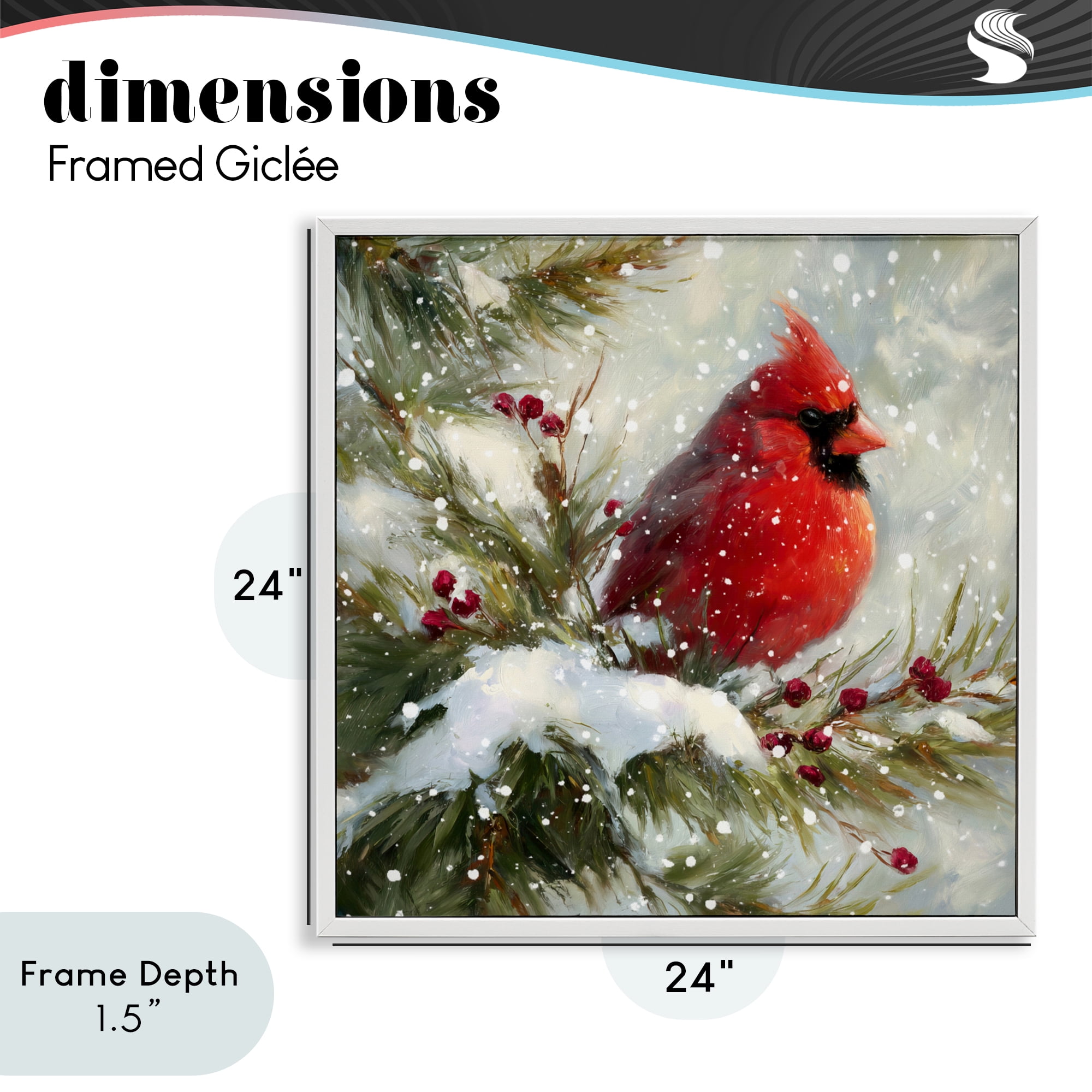 Stupell Industries Winter's Red Jewel White Framed Giclee Art, design by Tina LeCour