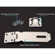 thumbnail image 3 of Herrajes para puertas y ventanas Cerrojo de candado de acero inoxidable, Cerrojo y clip de alta resistencia con tornillos, Cerrojo de puerta Cerradura de puerta Pestillo de cobertizo Clip de candado, 3 of 5