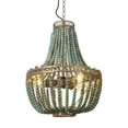 thumbnail image 2 of Modern Loft Retro Chandelier E27 Blue Wooden Bead Chandelier Boho Style Decor Light Living Room Bedroom Hotel Kitchen Lamp My Lux Decor Round, 2 of 9