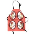 thumbnail image 1 of Vintage Woman Apron, Vintage Fashion Girl Portraits with Makeup Perfume and Cigarette, Unisex Kitchen Bib with Adjustable Neck for Cooking Gardening, Adult Size, White Black and Coral, by Ambesonne, 1 of 4