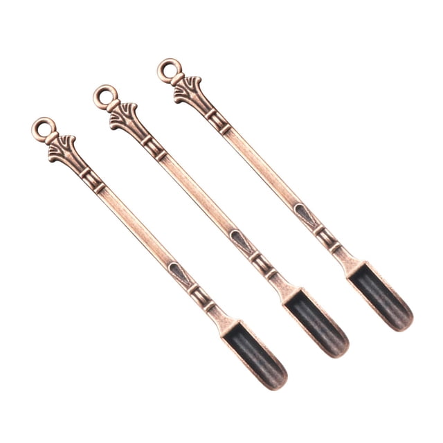 3x pequeña Encantos de cocina Vajilla exquisita antigua colgante para decoración del hogar Suministros de cocina Materiales finos Bronce antiguo Yotijar cuchara