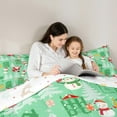 thumbnail image 4 of Feelyou Santa Claus Child Bedding Comforter Set 7 Pieces, Merry Christmas Full Bedding Set, Kawaii Cartoon Cabin Snowman Reversible Fitted Sheet Flat Sheet, Microfiber Bedroom Decor, 4 of 7