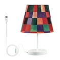 thumbnail image 7 of Yayeee Mini Table Lamp 11.8" Dimmable with Fabric Shade 3 Color Temperatures, Red and Purple Plaid Pattern, 7 of 7