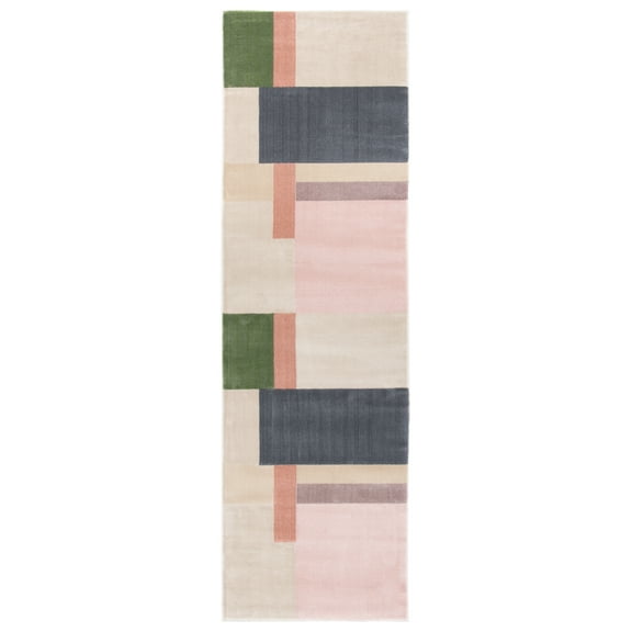 SAFAVIEH Orwell Lucille Abstract Runner Rug, Ivory/Charcoal, 2'2" x 13'