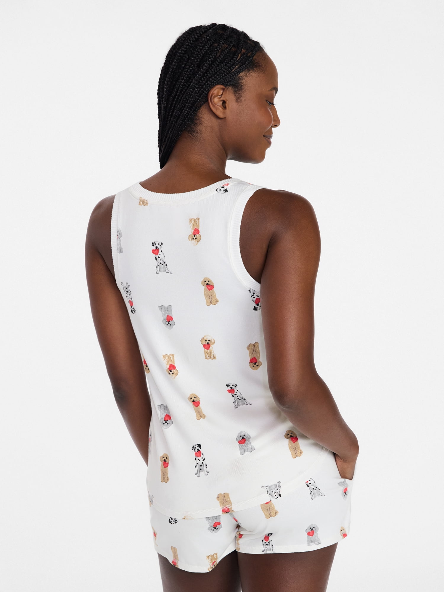 Joyspun Women's Cozy Lounge Collection Hacci Knit Sleep Tank Top, Sizes XS-3X