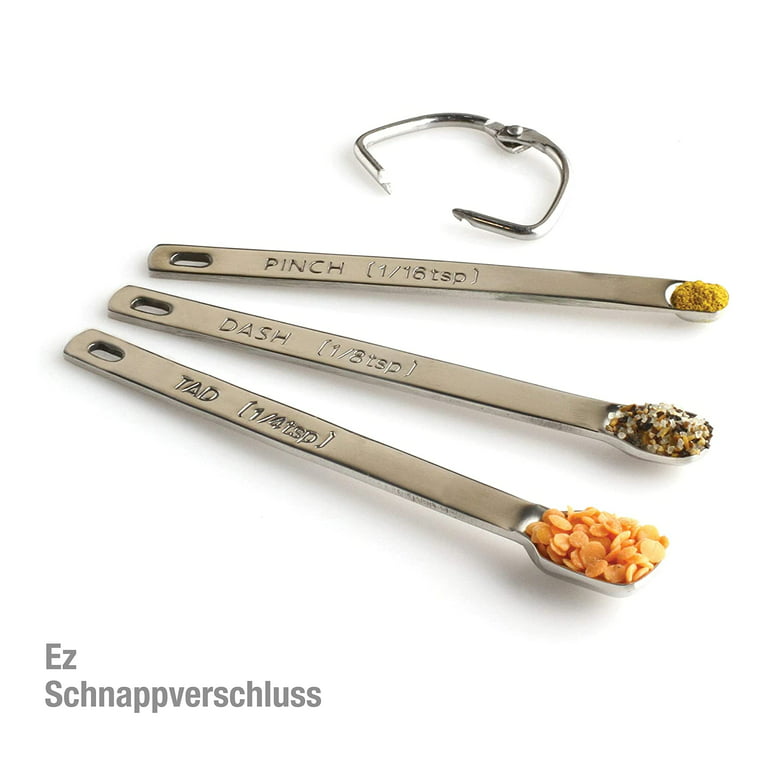 Measuring Spoons Set Of 3 (Tad 1/4 Teaspoon, Dash 1/8 Teaspoon, Pinch 1/16  Teaspoon)