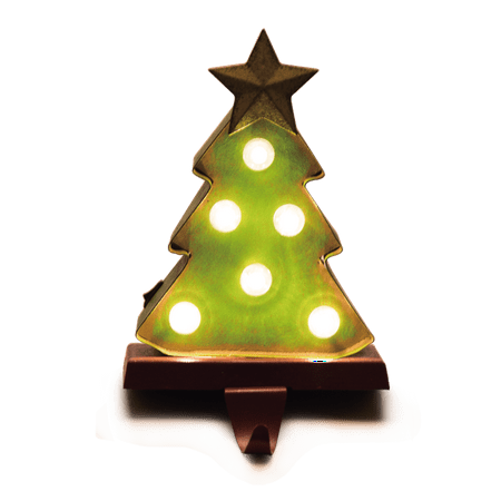 - Glitzhome Marquee LED Green Iron Tree Stocking Holders