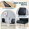 thumbnail image 6 of SUDICA Modern PU Leather Dining Chairs Set of 4, Ergonomic High Back Kitchen Chairs with Silver Metal Legs, Comfortable Padded Seat, Easy to Clean, Black, 6 of 8