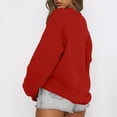 thumbnail image 4 of KDDYLITQ Womens Sweatshirt Long Sleeve Crewneck Basic Solid Loose Fit Casual Pullover Tops Winter Y2k Sport Sweatshirts Red L, 4 of 5