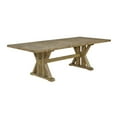 thumbnail image 3 of Rustic Oak Wood Dining Set with Beige Linen Bench + Arm Chairs + Side Chairs, 3 of 7
