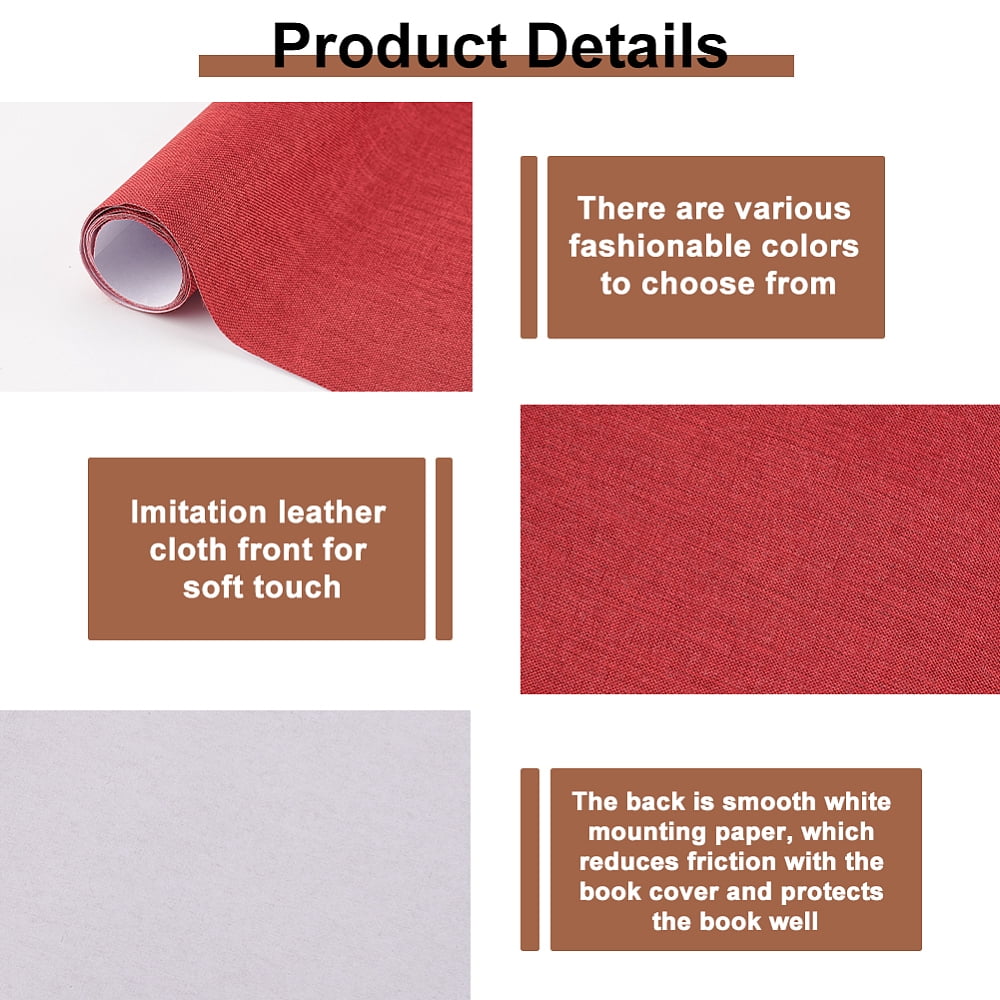 4Pcs 4 Colors DIY Imitation Leather Cloth with Paper Back for Book Binding Velvet Box Making Mixed Color 430x1000mm 1pc/color