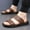 #018-Brown, variant on Handshe Men's Breathable Soft Sole Slides – Lightweight Leather Sandals with Open-Toe Design & Thick Cushioned Base for Casual Beachwear & Spring Summer Comfort Footwear,Plus Size