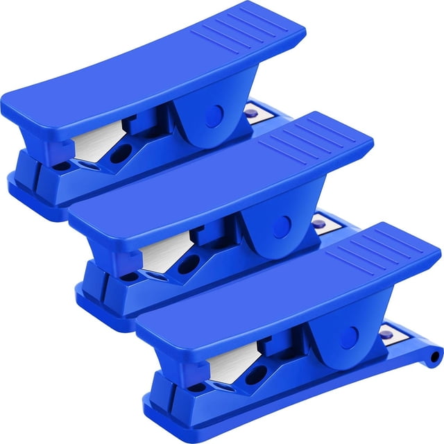 Cortador de tubos de plástico, cortador de tubos de manguera, cortador de tubos preciso para tubos y mangueras de nailon, PVC, PU, corte de hasta 3/4 pulgadas (azul, 3 piezas)