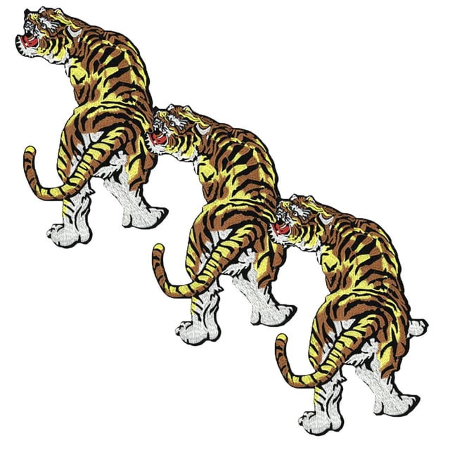 Parche Termoadhesivo Decorativo PatchPros Tiger04 21x34cm Amarillo/Blanco Bordado Adhesivo