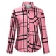 thumbnail image 5 of Puntoco Blusa con estampado de cuadros de manga larga con botones sueltos para mujer Puntoco Puntoco-4615, 5 of 6