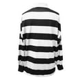 thumbnail image 5 of XIAOCHA Women's Long Sleeve Striped Flip Collar T-Shirt Casual Loose Fit Comfortable Basic Top For Fall Winter Daily Wear, 5 of 5