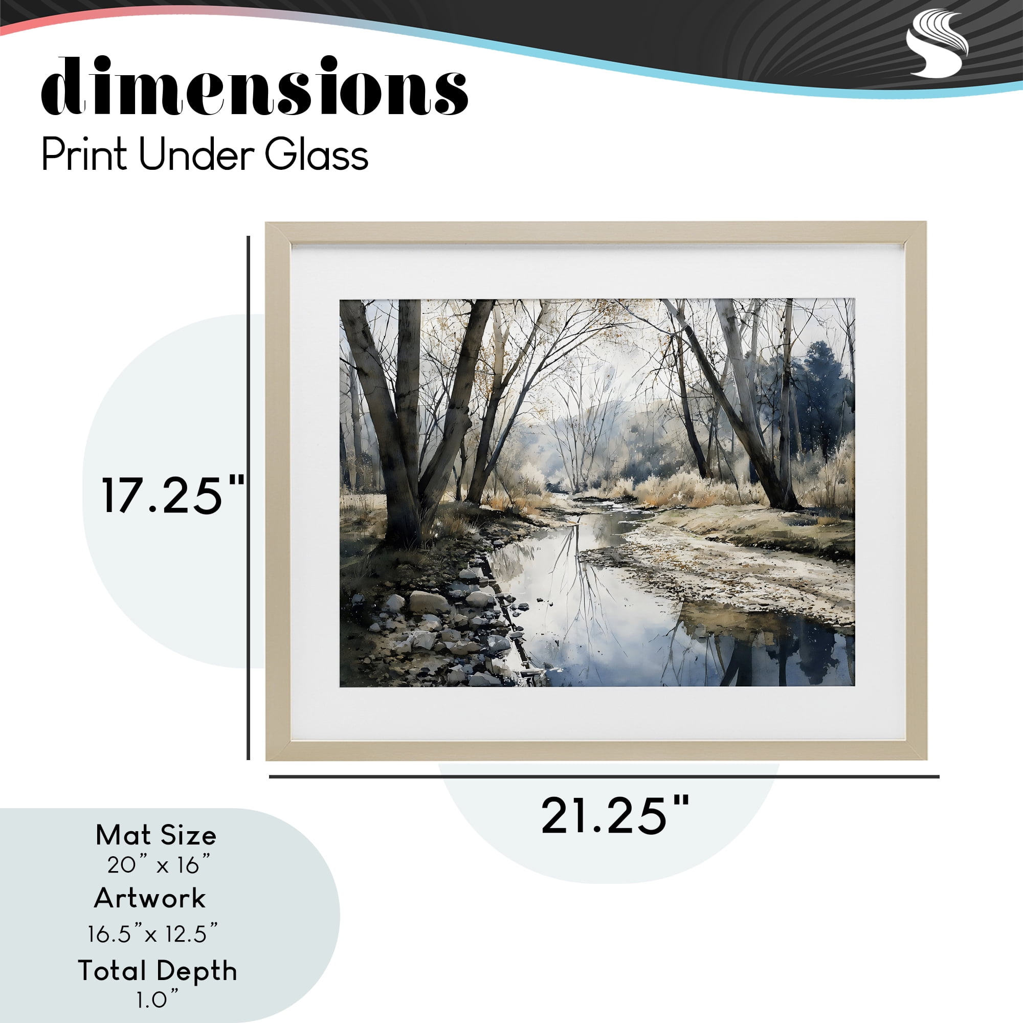 Stupell Industries Serene Reflections at Autumn Creek Birch Framed Print Under Glass, design by Franklyn Gregory