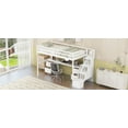 thumbnail image 6 of Twin Size Loft Bed Frame with Built-in Desk and Double Storage Drawers,White, 6 of 9