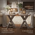 thumbnail image 2 of COZAYH Farmhouse Round Wooden End Table with Cross Legs, Vintage Grey, Set of 2, 2 of 7