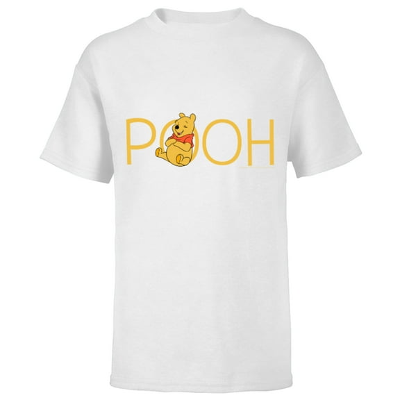 Disney Winnie the Pooh Classic Lettering - Short Sleeve T-Shirt for Kids - Customized-White