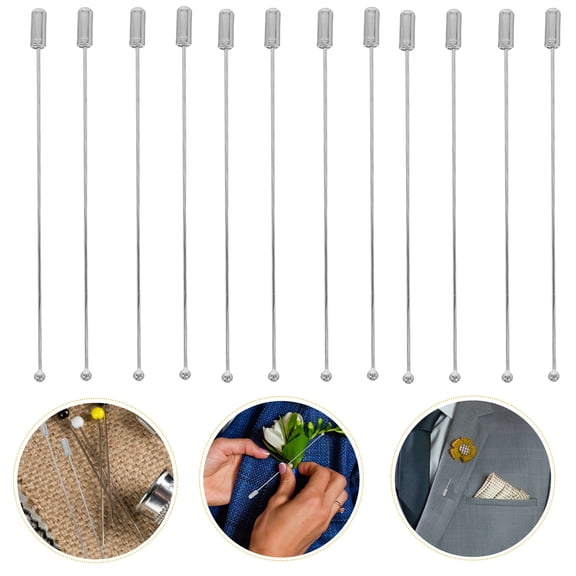 WEAVILUX Set of 20 Copper Alloy Boutonniere Pins with Stainless Steel Stoppers for Wedding, Craft, and Decoration Use