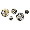 thumbnail image 2 of Designart "Golden Wave Reflections I" Abstract Painting Metal Wall Art Set of 5 Piece, 2 of 5