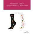 thumbnail image 2 of MeMoi Pineapple Fiesta Bamboo Blend Crew Socks - Womens - Female, One Size, Black, 2 of 7