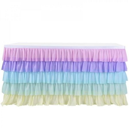 

Rainbow Tablecloth Table Skirt 6 Colors Rectangular Table Birthday Party Christmas Decoration