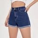 thumbnail image 2 of Pantalones cortos vaqueros de cintura alta para mujer, corte holgado y ajustado, color liso, XS-XL, 2 of 6