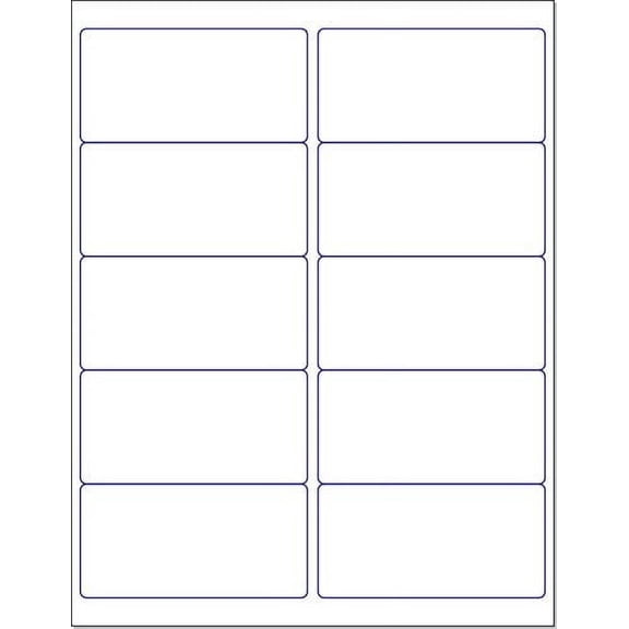 Blank White Permanent Adhesive Labels for Laser/Ink Jet Printer (4 x 2" - 10 Per Page | 250 Labels)