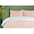 thumbnail image 4 of Ambesonne Pastel Duvet Cover Sets, Symmetric Hatched Rounds, 2-King, Salmon Charcoal Grey, 4 of 7