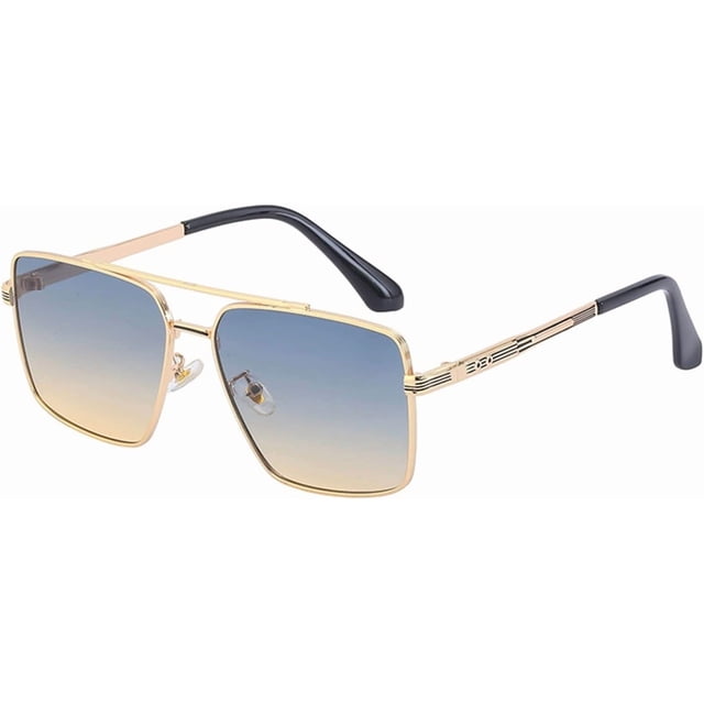 Retro Metal Men and Women Driving Sun Protection Sunglasses (Color : F, Size : Medium)