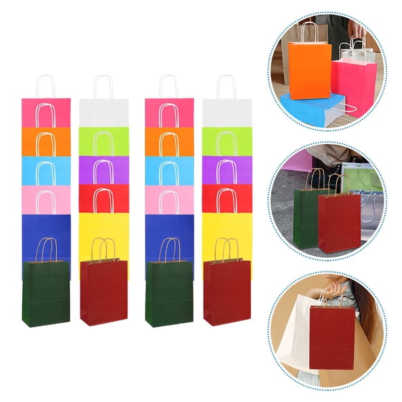 OHOIOLLA 24Ud Bolsas De Regalo De Papel Kraft Surtidas Con Asas Para Tiendas Y Celebraciones
