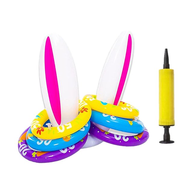 Anillos con orejas de conejo de Pascua, juguete para lanzar con 6 anillos, juegos de fiesta de Pascua, novedad, juego interior y exterior para fiestas