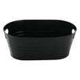 thumbnail image 1 of Cubo de hielo ovalado con asa de transporte, versátil, para bebidas, organizador de baño, clásico negro, 1 of 9