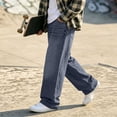thumbnail image 5 of ITSAME Teen Boys Wide Leg Jeans Elastic Waist Loose Fit Casual Fashion Denim Pants with Pockets Sky Blue Size 13, 5 of 6
