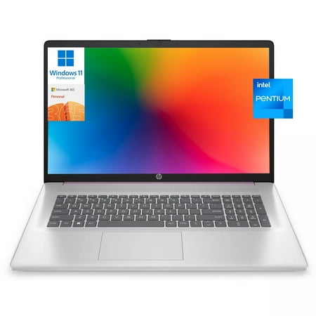 HP 17 17.3" HD+ Touchscreen Business Laptop Computer, Intel Pentium N5030, 16GB RAM, 1TB SSD, 1-Year Office 365, Long Battery Life, Wi-Fi 5, Bt 5, HDMI,Silver