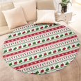 thumbnail image 4 of Red Christmas Stocking and Snowflake Pattern Round Blanket,Comfortable Soft Flannel Throw Blanket,All Season,Warm Lightweight Blankets for Sofa Bed Couch Living Room Chair 47"x47", 4 of 5