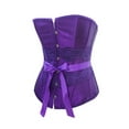 thumbnail image 2 of Chicastic Sexy Purple Satin Lace Corset Lace Up Bustier With Strong Boning - 3-4X- Large, 2 of 2