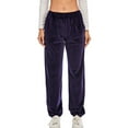 thumbnail image 6 of SAYFUT Women Velvet Velour Joggers - Solid Basic Premium Soft Stretch Warm Winter Sweatpants Velour Track Pants, 6 of 6