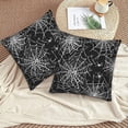thumbnail image 6 of Pillow Covers Halloween Spider Web Pattern 2 Set Pillowcases Square Cushion Cover Throw Pillows Case Decorative for Sofa Couch Home Bedroom Chair Car Indoor Outdoor 18x18 Inches, 6 of 6