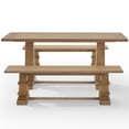 thumbnail image 4 of Joanna 3Pc Dining Set Rustic Brown - Table & 2 Benches, 4 of 12