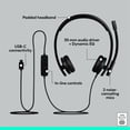 thumbnail image 6 of Logitech H570e Binaural On-Ear USB-C Wired Stereo Headset Black 981001429, 6 of 9