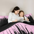 thumbnail image 4 of Homewish Neon Stripe 7-Piece Twin Bedding Sets,Modern Geometric Print Bedding Comforter Set,Pink Black Sheet Sets For Girls Boys,Ultra Soft Home Decor Reversible, 4 of 8
