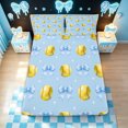 thumbnail image 4 of meiyoeat Blue Softball Bow Bed Sheets for Girls, Kawaii Princess Bowknot Full Size Sheets, 4pcs, 1 Flat Sheet, 1 Fitted Sheet and 2 Pillowcases, 4 of 5