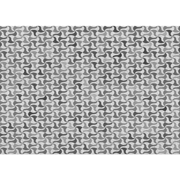 Ahgly Company Indoor Rectangle Patterned Sonic Silver Gray Area Rugs, 3' x 5'