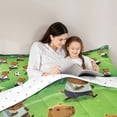 thumbnail image 4 of Manfei Sport Games Full Size Comforter Sets,Kawaii Capybara Print Bedding Comforter Set,Green,Reversible,3pcs,1 Comforter and 2 Pillowcases, 4 of 7
